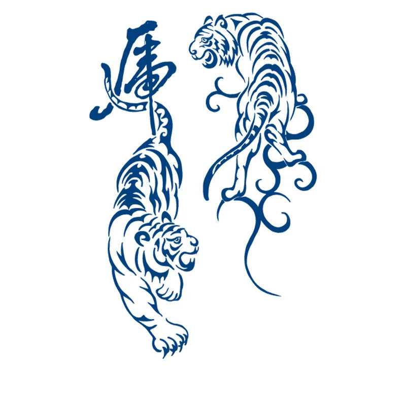 2 Tigers Semi-Permanent Jagua Tattoo