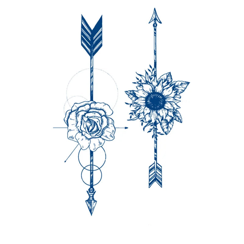 Arrow of FlowersSemi-Permanent Jagua Tattoo