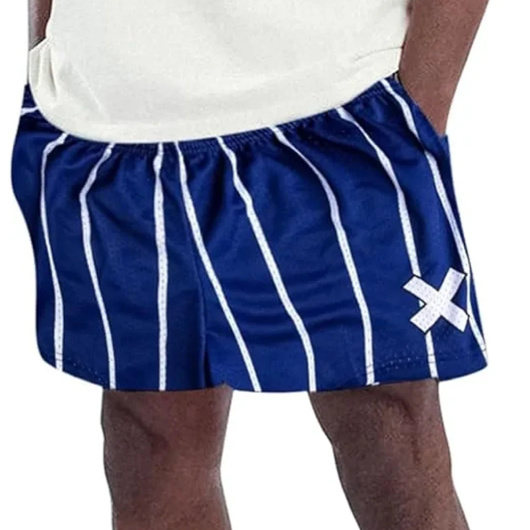 Striped Blue Mesh Shorts