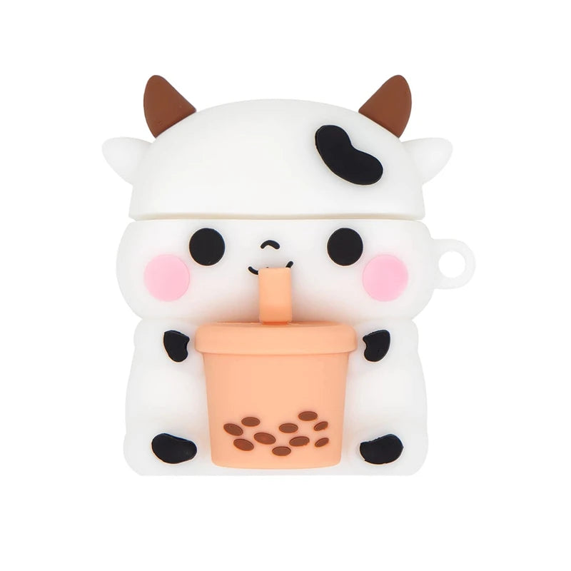 Cute Bubble Tea Cow Case for Apple Airpods
