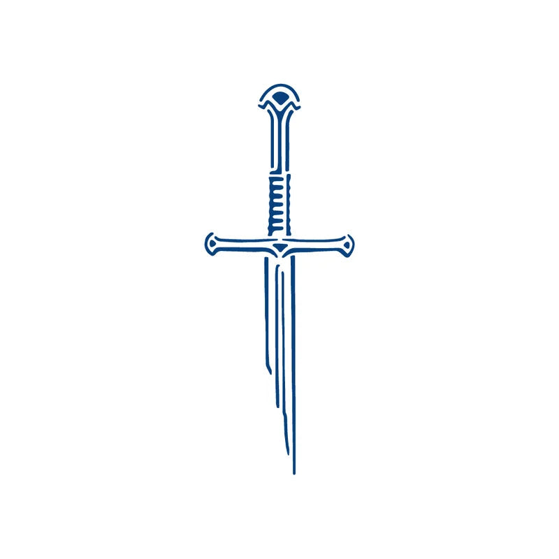 Sword Semi-Permanent Jagua Tattoo Design