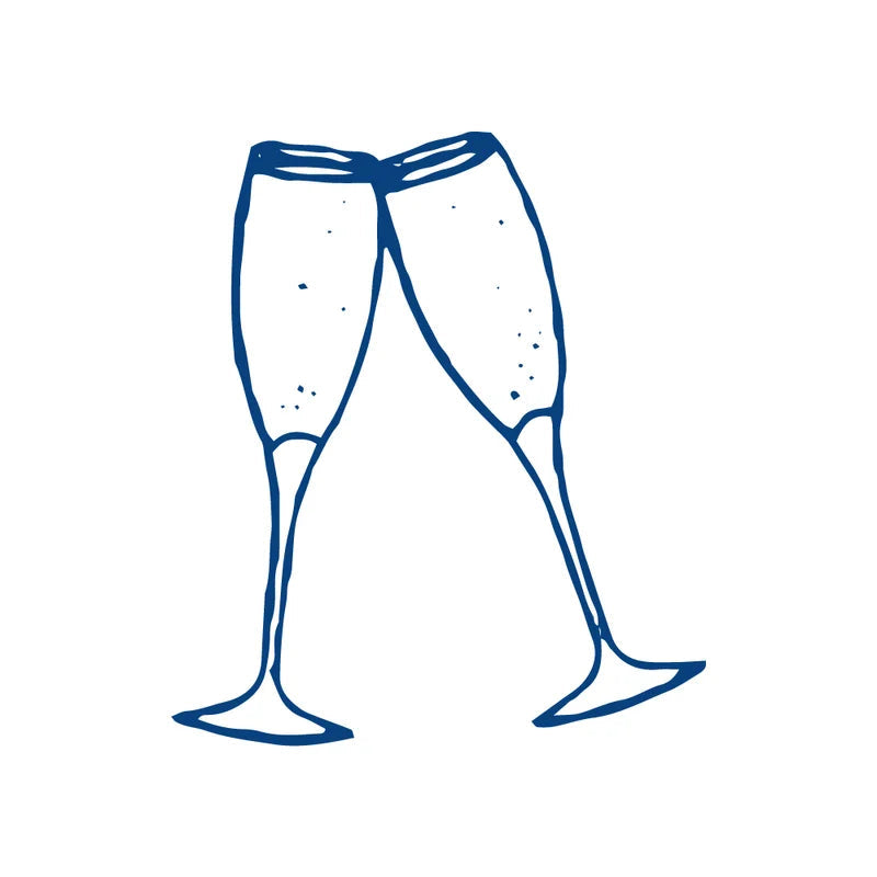 two champagne glasses clinging cheers jagua tattoo