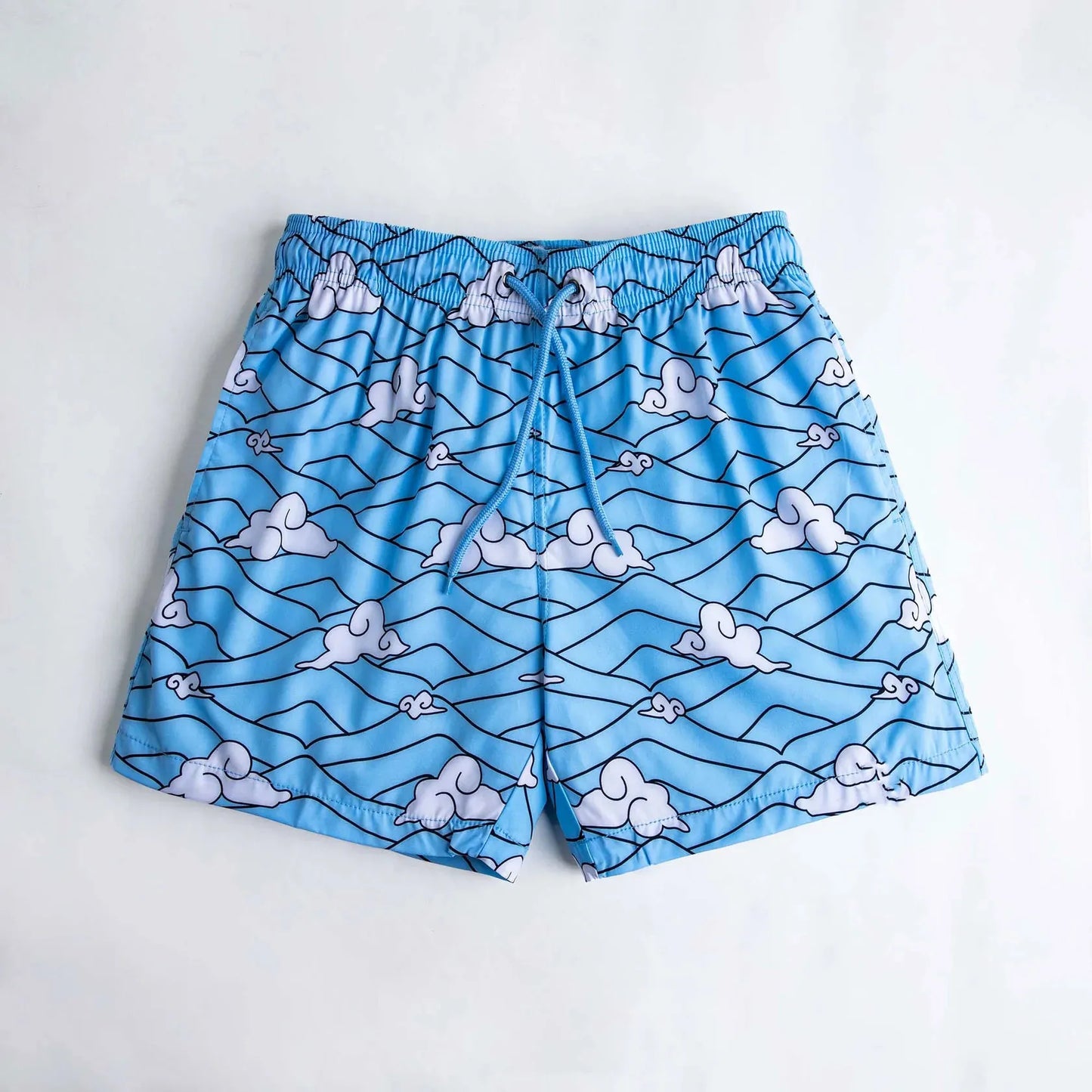 Demon Slayer Urokodaki Blue Clouds Mesh Shorts