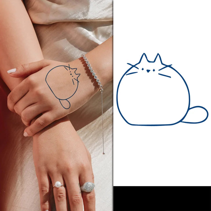 Chubby Cat Jagua Tattoo | 5 x 5 cm