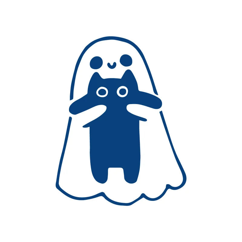 Ghost Holding a Cat Semi ermanent Jagua Tattoo Design