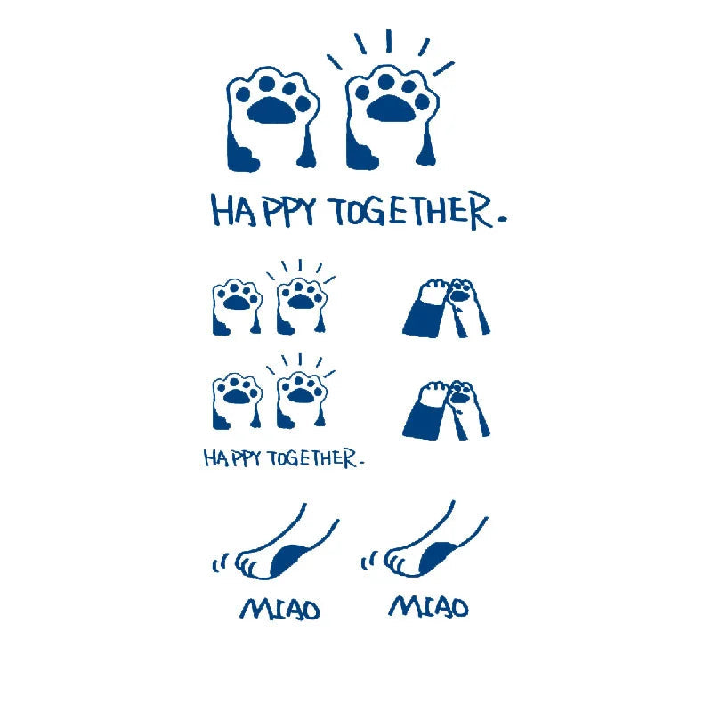 Cat Paw Matching Couple Tattoo Designs Semi-Permanent Jagua Tattoos