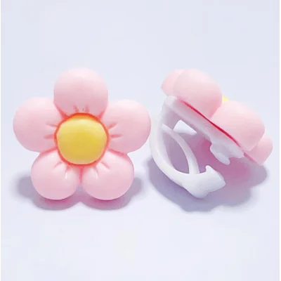 Pink and Yellow Flower Shoelace Charm
