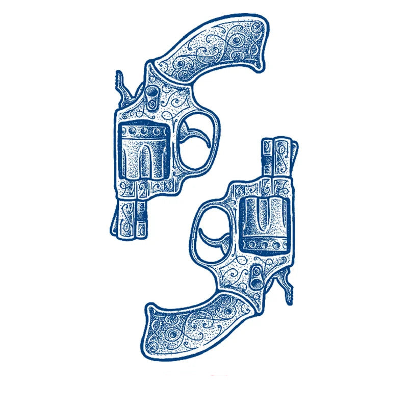 Revolver Guns Semi-Permanent Jagua Tattoos