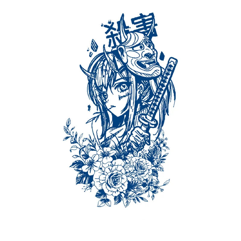 Female Shinobi Japanese Semi-Permanent Jagua Tattoo