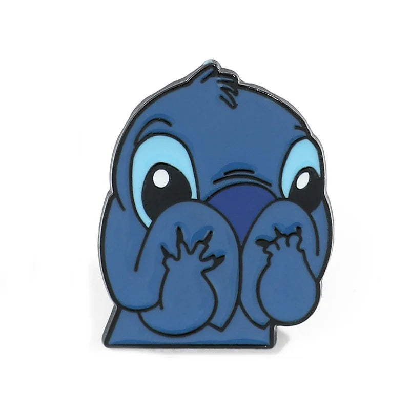 shy stitch enamel pin