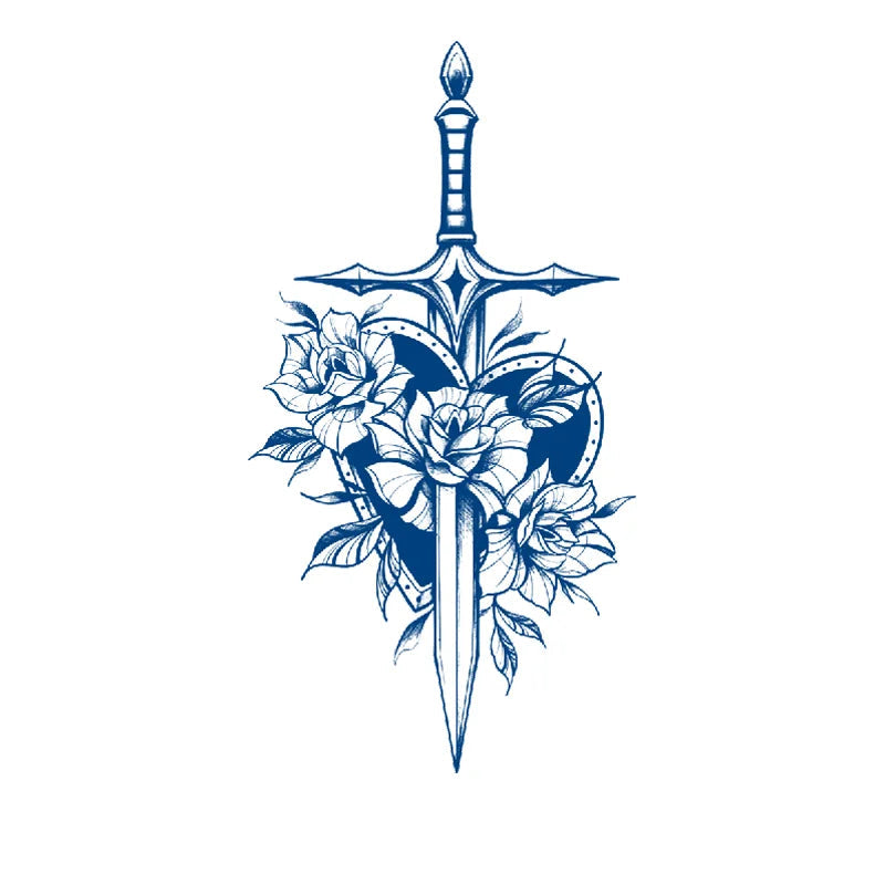 Sword in Heart Semi-Permanent Jagua Tattoo