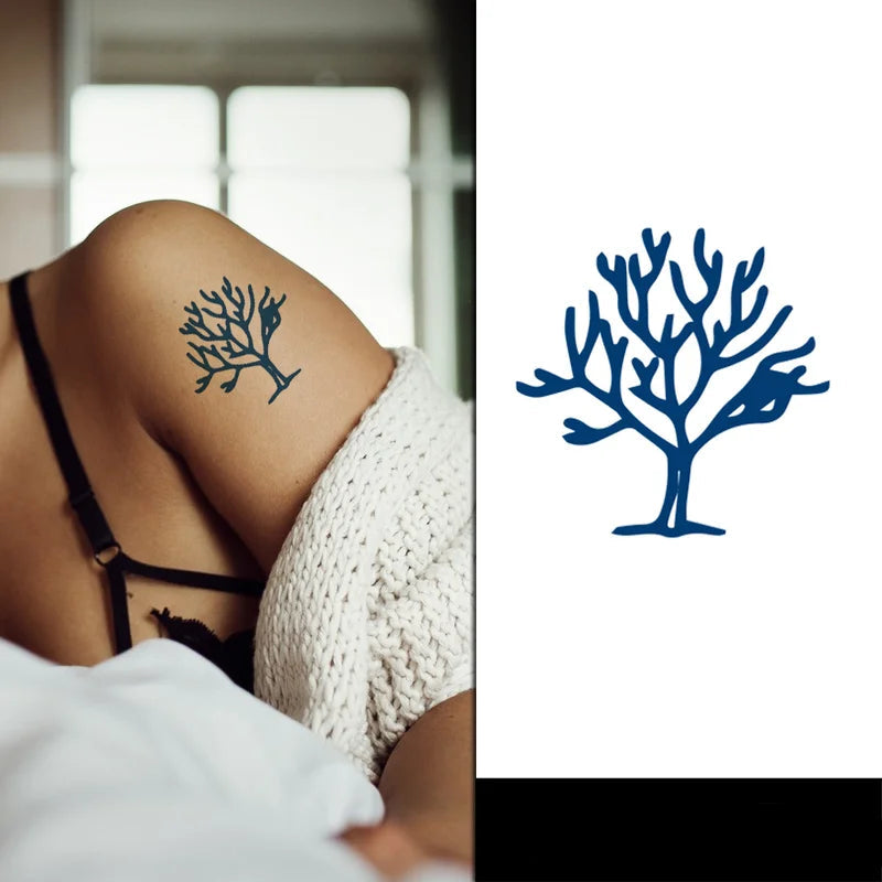 tree on shoulder temporary tattoo