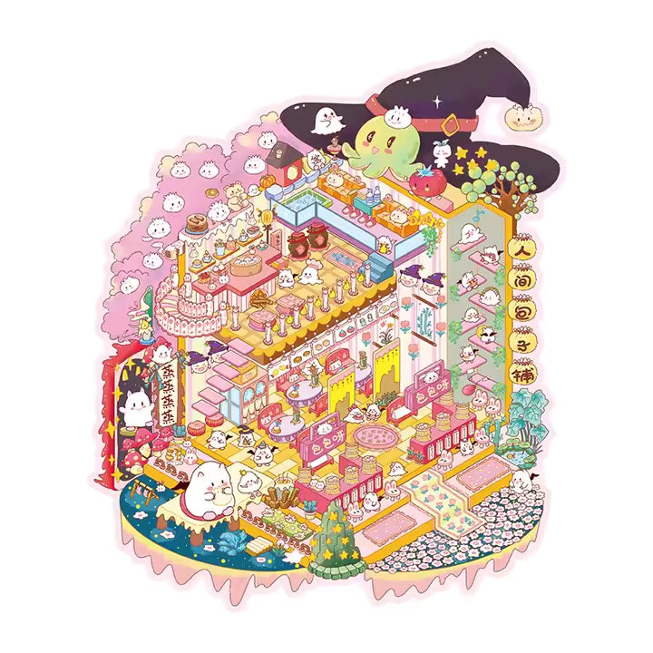 Kawaii Magical House of Wizardry DIY Sticker Set Miniature World