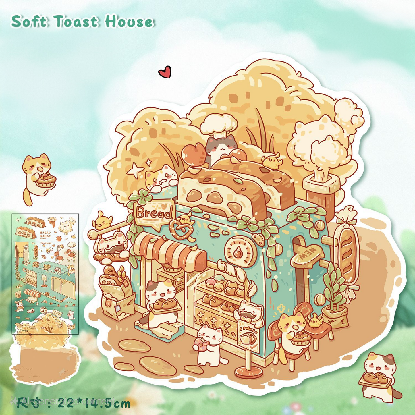 toast house diy pet sticker set