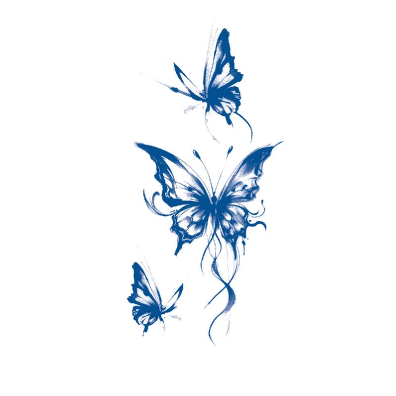 3 butterflies Semi-Permanent Jagua Tattoos