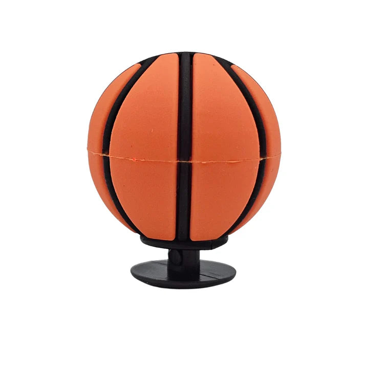 Basketball-shaped object on a white background