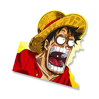 One Piece Funny 3D Motion Sticker Luffy Sanji and Zoro Shocked
