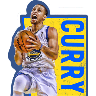 Stephen Curry NBA Golden State Warriors 3D Motion Sticker