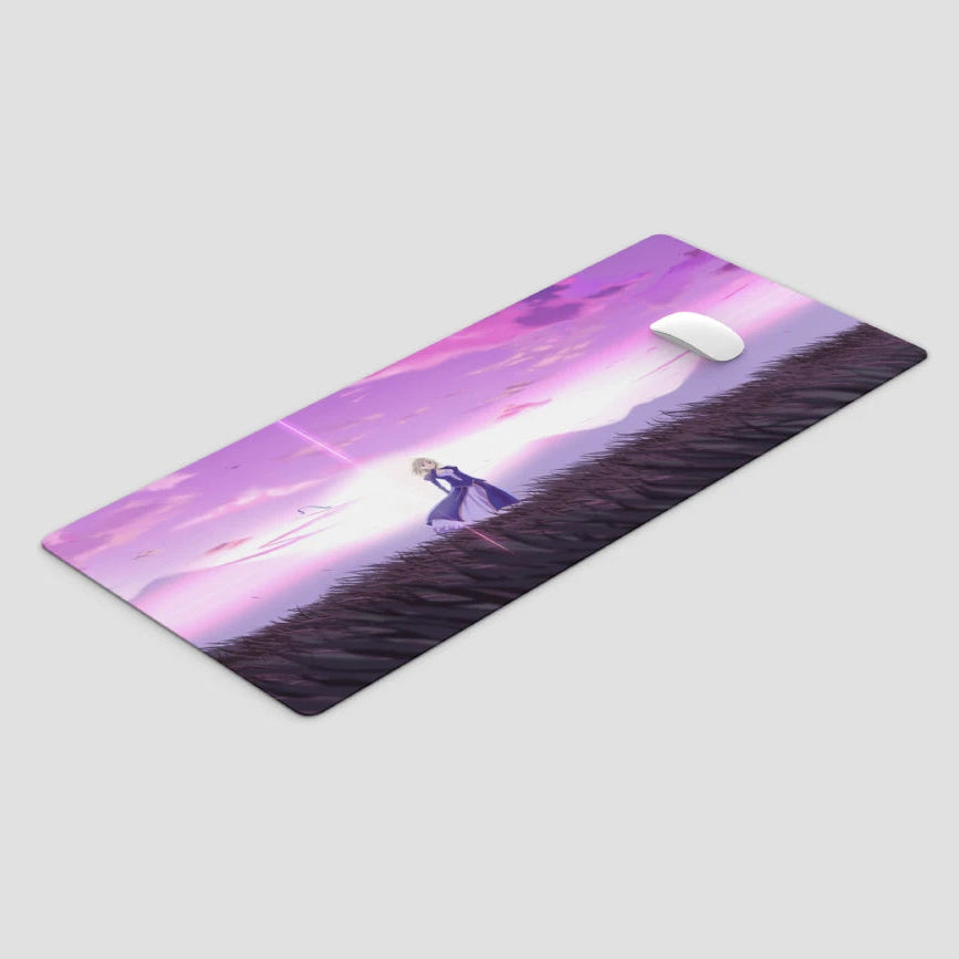 Phone case with a purple and pink gradient design on a white background