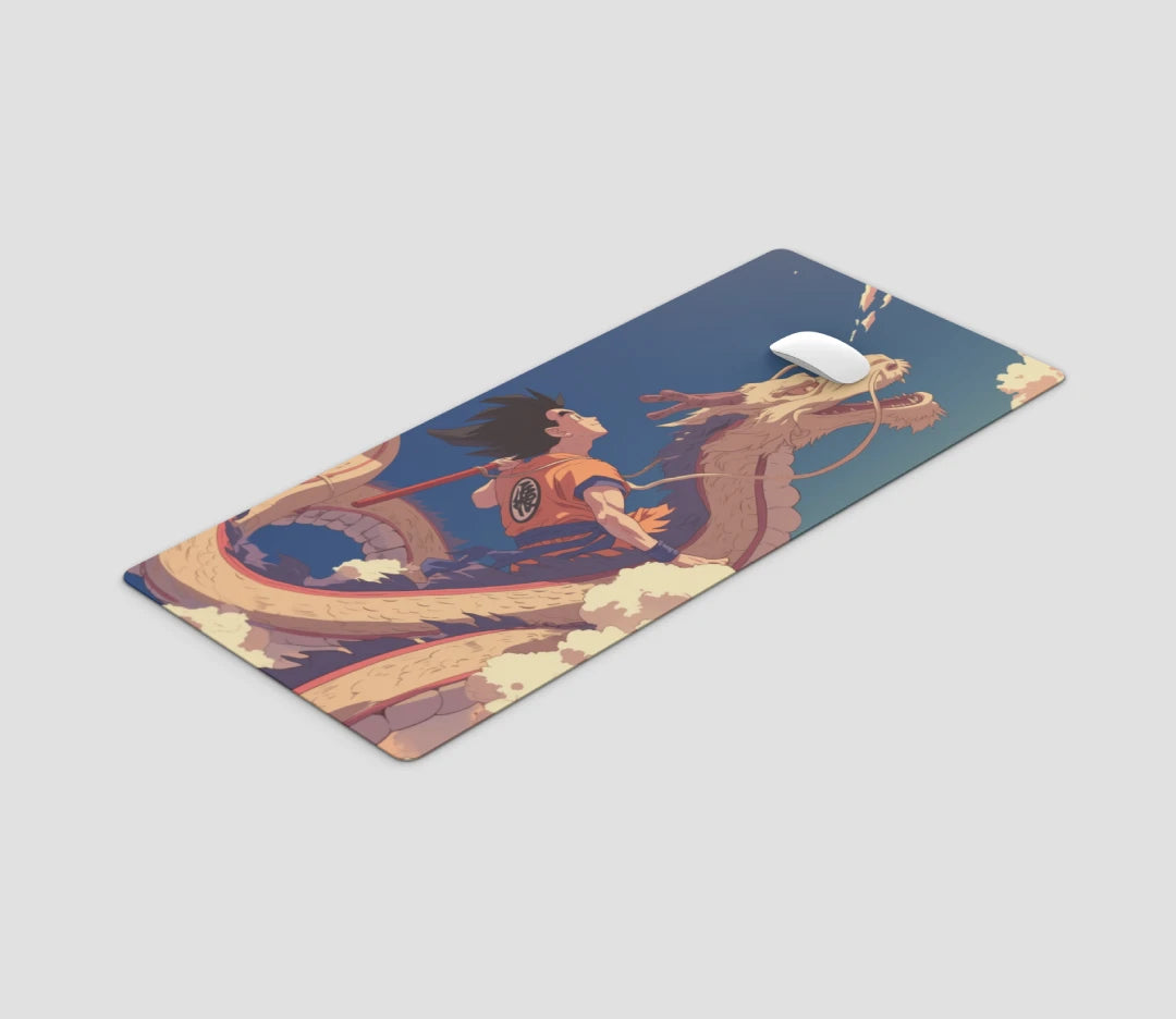 Goku Riding on Dragon Large Mousepad Size 90 by 40