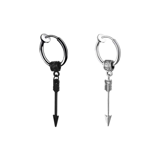 Black and Silver Clip On Earring Arrow Shape