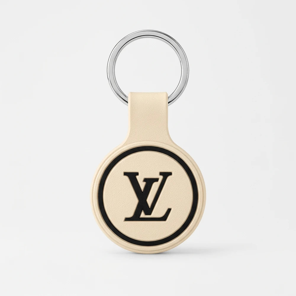 Louis Vuitton keychain with logo on a white background