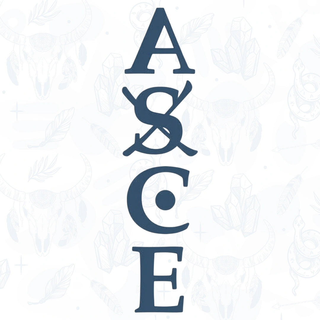 ASCE tattoo design on a white background