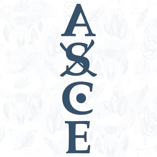 ASCE tattoo design on a white background