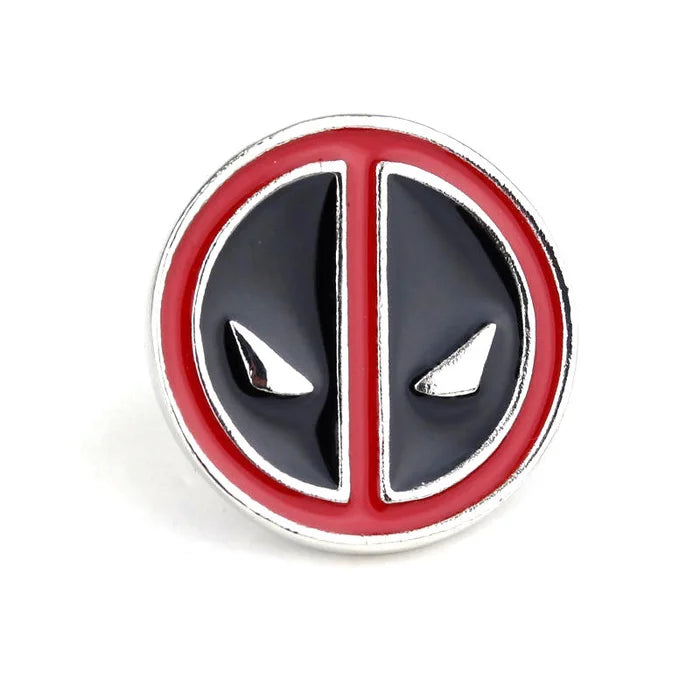 Deadpool logo charm on a white background