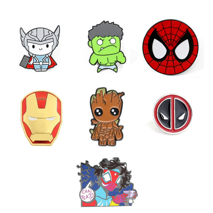avengers enamel pins on a white background from inkbee store lebanon