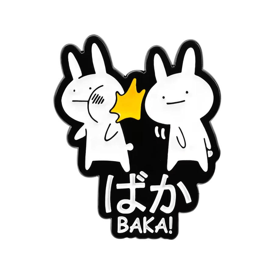 Cartoon character with a star and the word 'Baka' on a black background