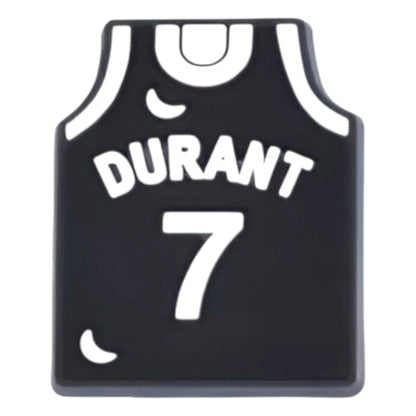 Black basketball jersey with 'Durant' and number '7' on a white background