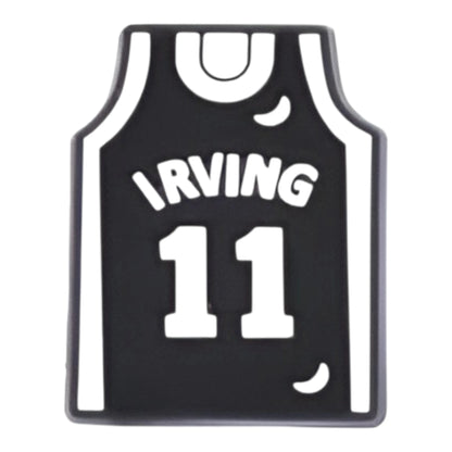 Black basketball jersey with 'Irving 11' printed on a white background