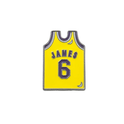 Yellow basketball jersey with 'JAMES 6' on a white background