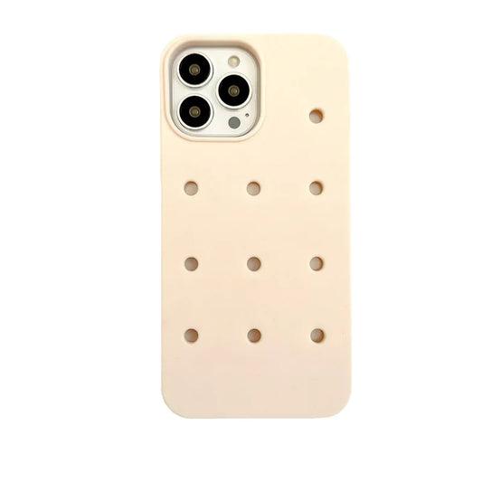 iPhone Beige Croc Pin Case