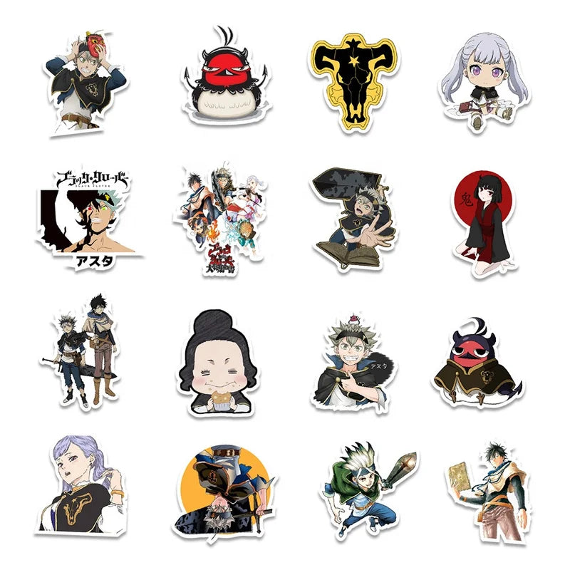 Collection of anime-style stickers featuring various characters and designs.