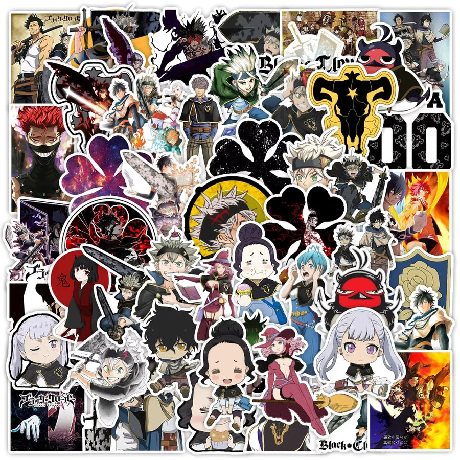 Collection of anime-style stickers featuring various characters and designs.