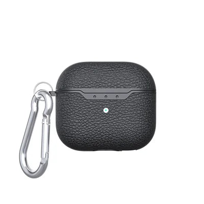 Black Leather Case for Apple Airpods 4th Generation