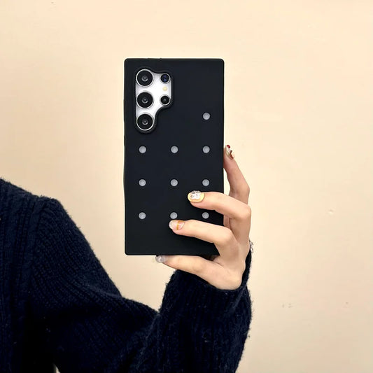 black samsung pin case with holes