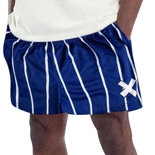 Striped Blue Mesh Shorts
