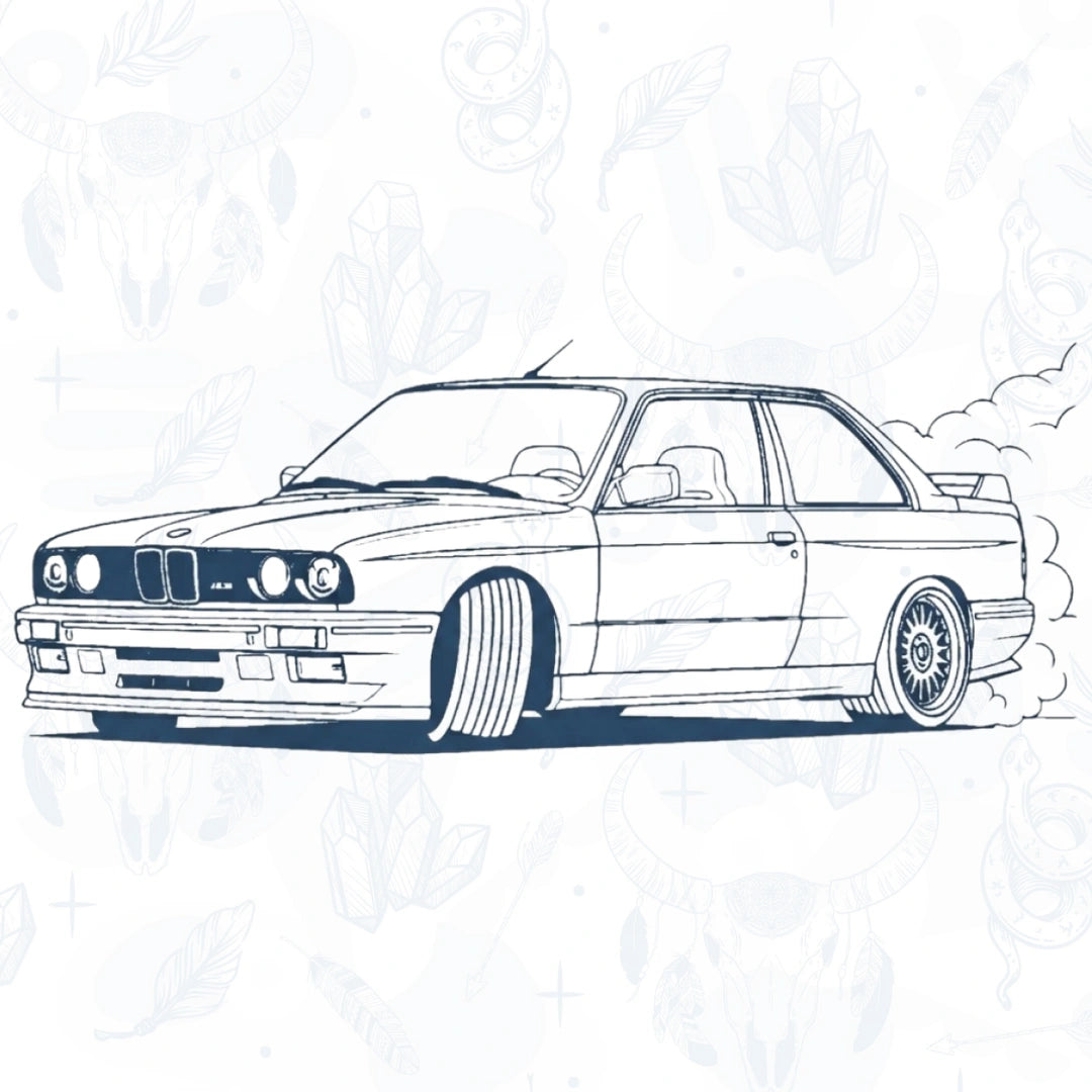bmw car temporary tattoo design