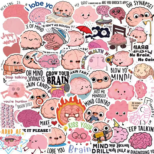 Funny Brain Sticker Set 50 pieces