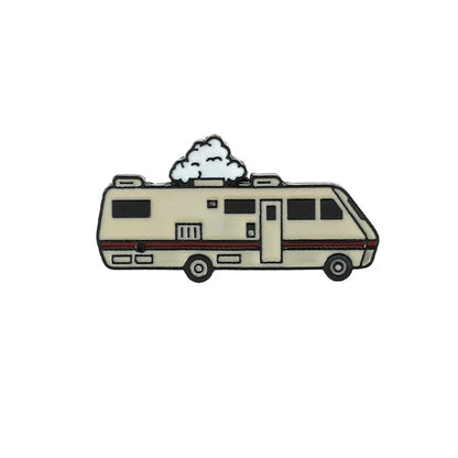 Illustration of a vintage-style RV on a white background