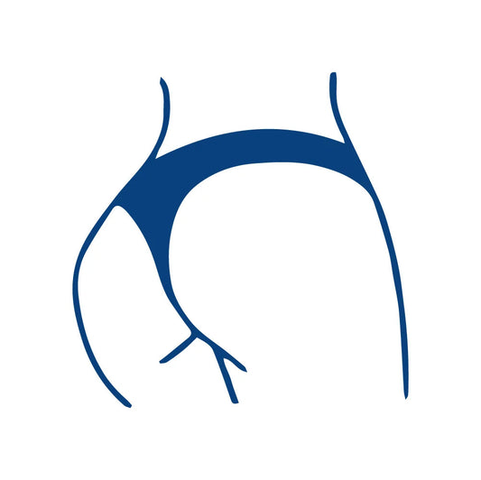 woman's ass in a string semi-permanent jagua tattoo