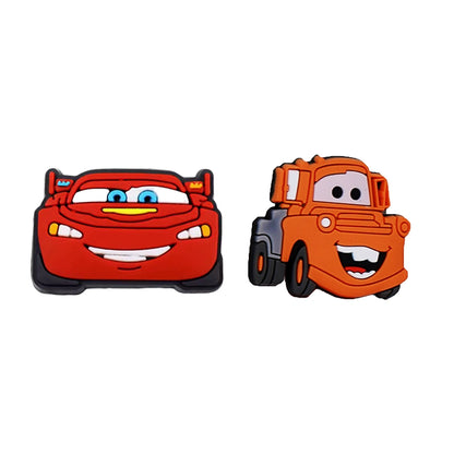 Two cartoon character phone cases, one red and one orange, on a white background.