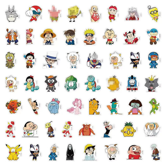 Funny Cartoon and Anime Sticker Set
