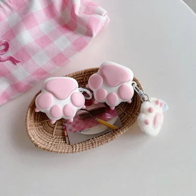 Pink Cat Paw Case for Airpods 4