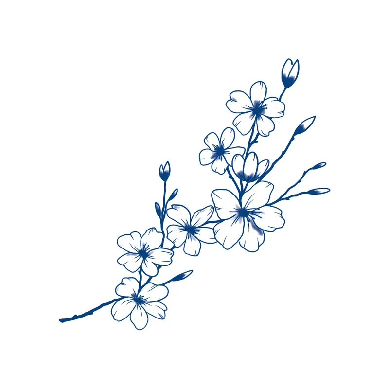 Cherry Blossoms Small Jagua Semi-Permanent Tattoo