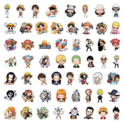 Collection of various cartoon character figurines on a white background