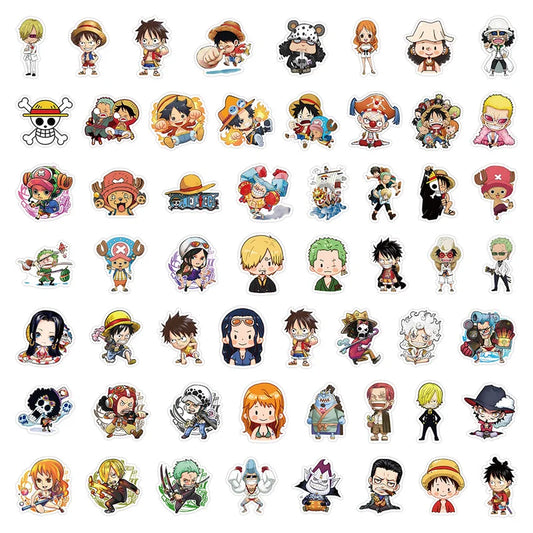 Collection of various cartoon character figurines on a white background